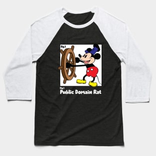 Steamboat Willie Public Domain Baseball T-Shirt